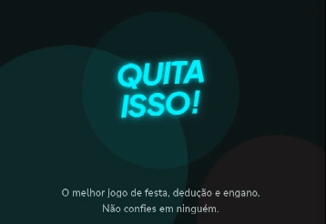 QuitaIsso logo on a dark neon backdrop